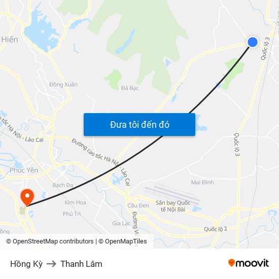 Hồng Kỳ to Thanh Lâm map