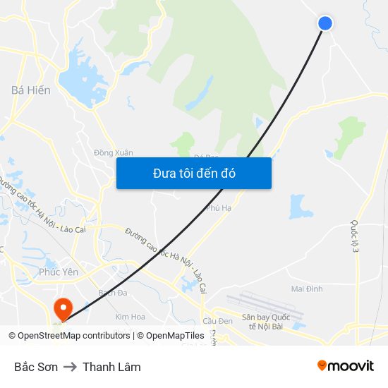 Bắc Sơn to Thanh Lâm map