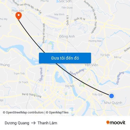 Dương Quang to Thanh Lâm map