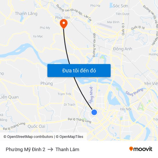 Phường Mỹ Đình 2 to Thanh Lâm map