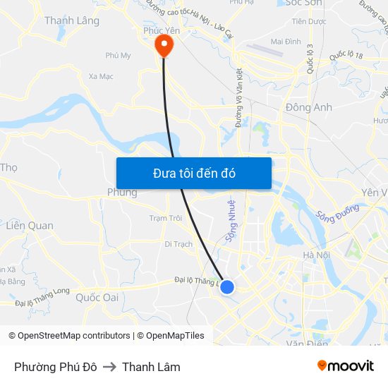 Phường Phú Đô to Thanh Lâm map