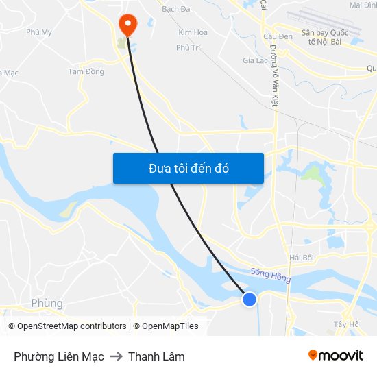 Phường Liên Mạc to Thanh Lâm map