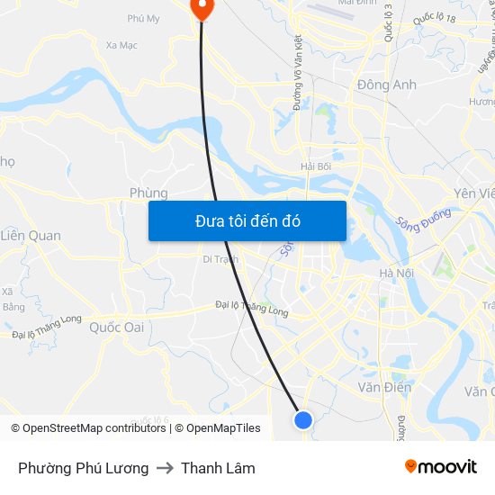 Phường Phú Lương to Thanh Lâm map