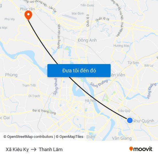Xã Kiêu Kỵ to Thanh Lâm map