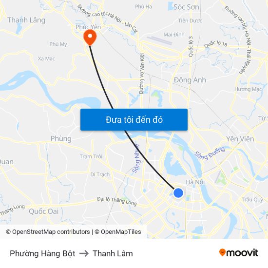 Phường Hàng Bột to Thanh Lâm map
