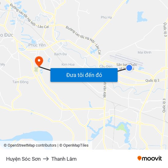 Huyện Sóc Sơn to Thanh Lâm map