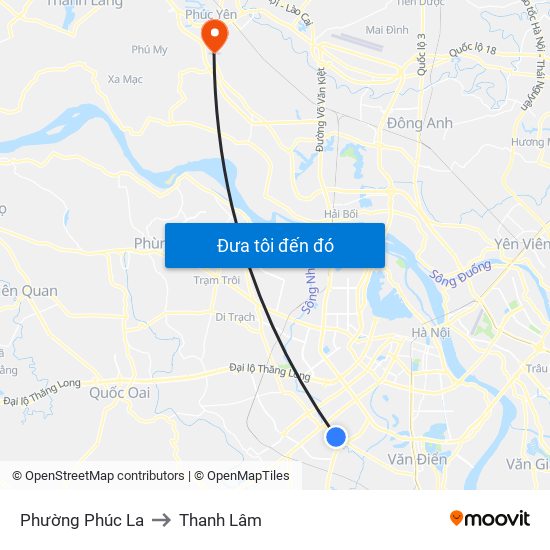 Phường Phúc La to Thanh Lâm map