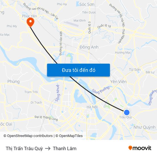 Thị Trấn Trâu Quỳ to Thanh Lâm map
