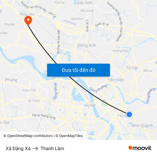 Xã Đặng Xá to Thanh Lâm map