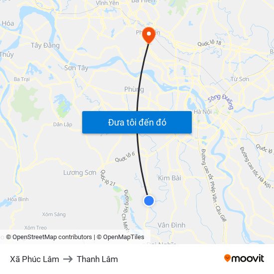 Xã Phúc Lâm to Thanh Lâm map