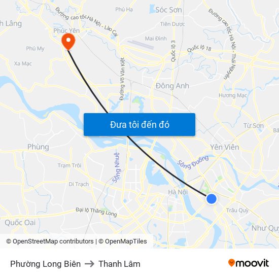 Phường Long Biên to Thanh Lâm map