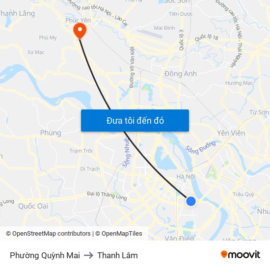 Phường Quỳnh Mai to Thanh Lâm map