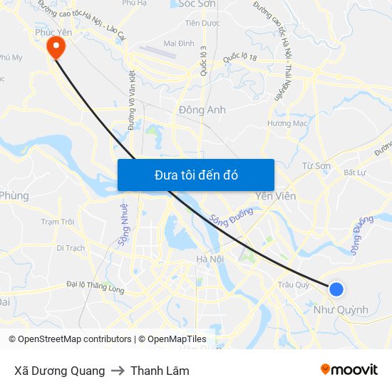 Xã Dương Quang to Thanh Lâm map