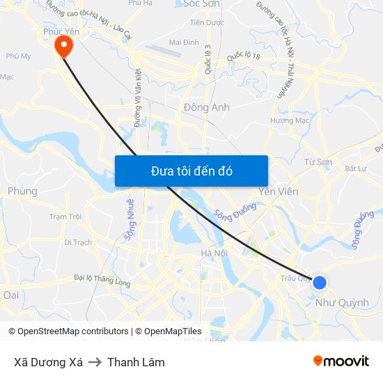 Xã Dương Xá to Thanh Lâm map