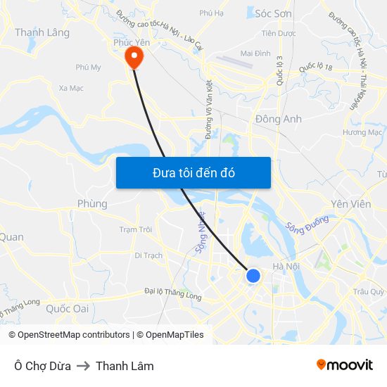 Ô Chợ Dừa to Thanh Lâm map