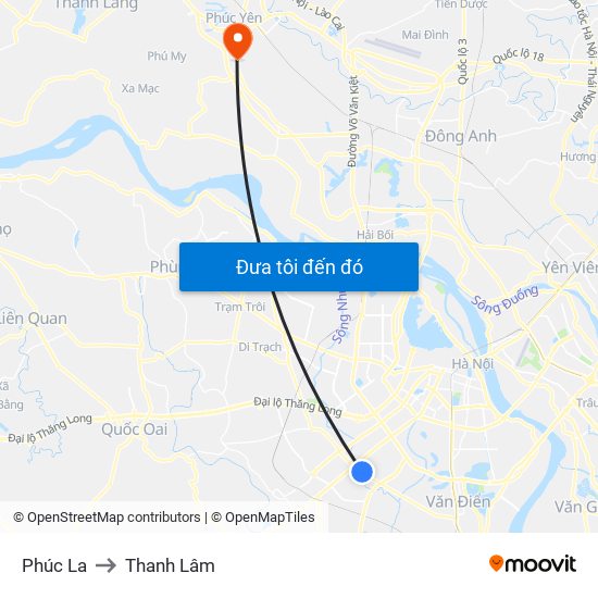 Phúc La to Thanh Lâm map