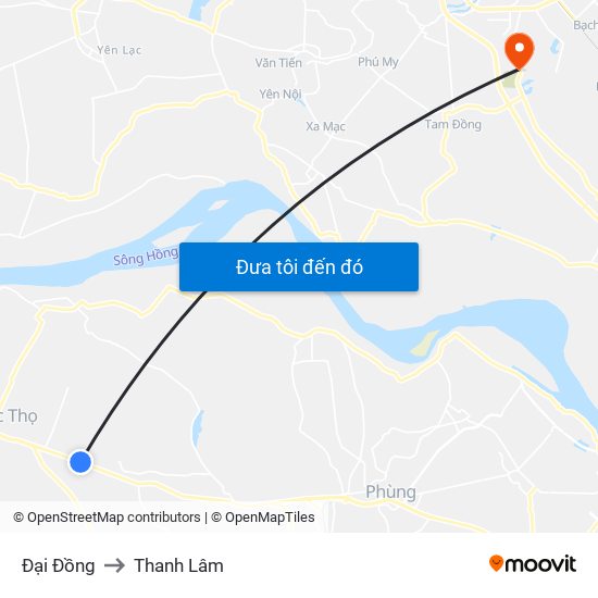 Đại Đồng to Thanh Lâm map