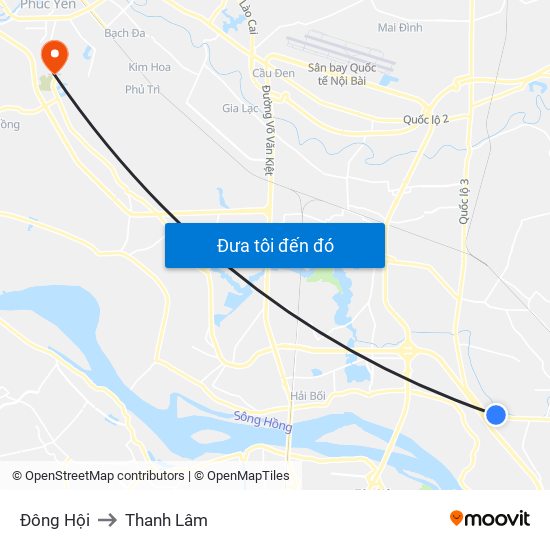 Đông Hội to Thanh Lâm map