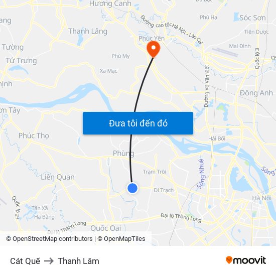 Cát Quế to Thanh Lâm map