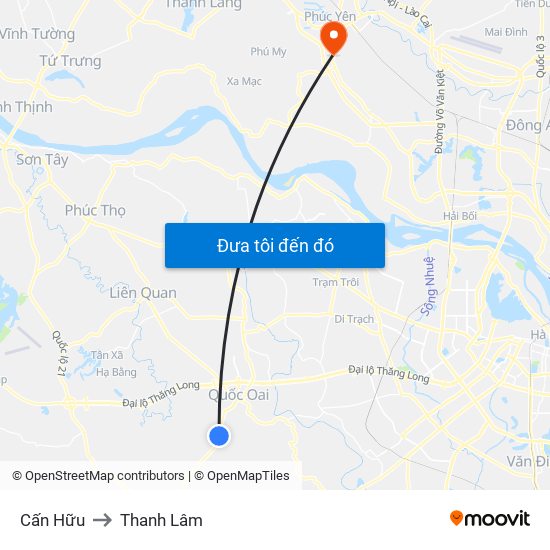 Cấn Hữu to Thanh Lâm map