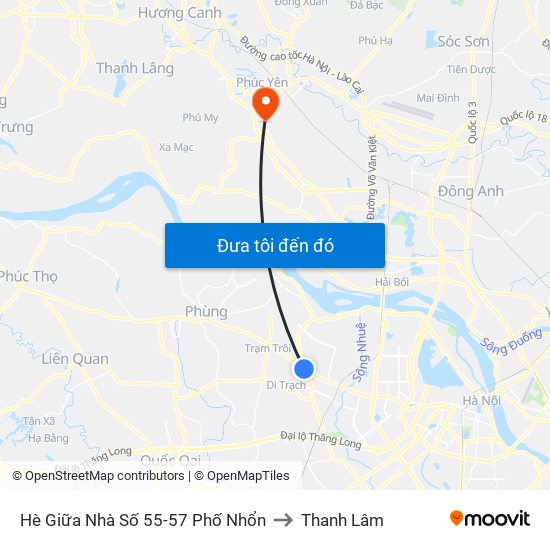 Hè Giữa Nhà Số 55-57 Phố Nhổn to Thanh Lâm map