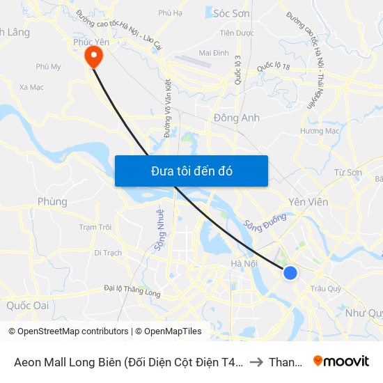 Aeon Mall Long Biên (Đối Diện Cột Điện T4a/2a-B Đường Cổ Linh) to Thanh Lâm map