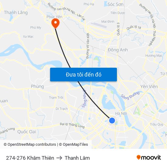 274-276 Khâm Thiên to Thanh Lâm map