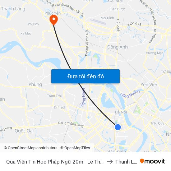 Qua Viện Tin Học Pháp Ngữ 20m - Lê Thanh Nghị to Thanh Lâm map