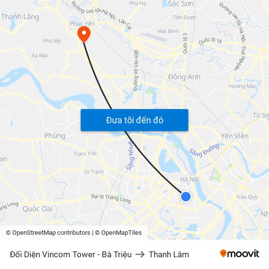 Đối Diện Vincom Tower - Bà Triệu to Thanh Lâm map