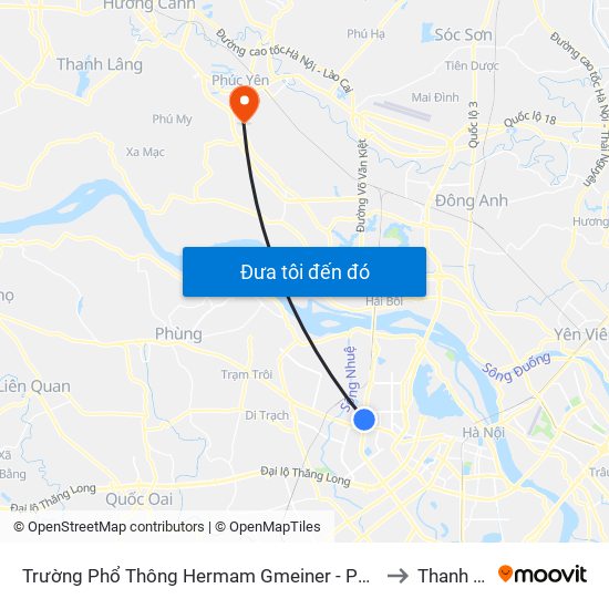 Trường Phổ Thông Hermam Gmeiner - Phạm Văn Đồng to Thanh Lâm map