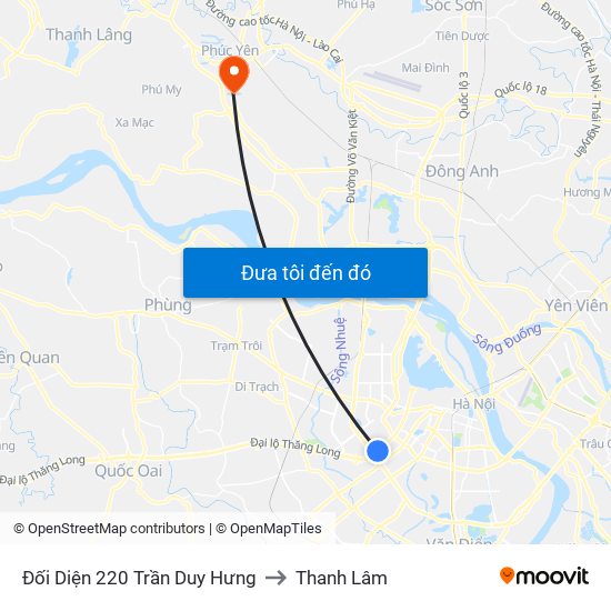 Đối Diện 220 Trần Duy Hưng to Thanh Lâm map