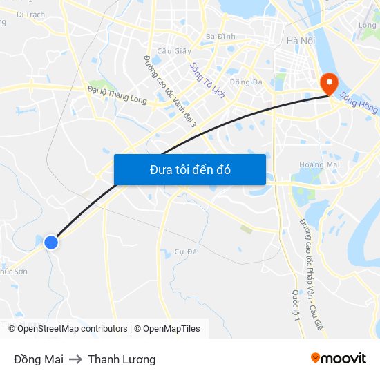 Đồng Mai to Thanh Lương map