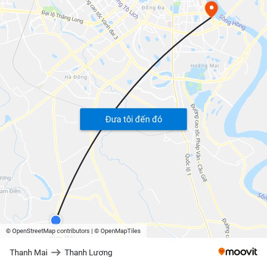 Thanh Mai to Thanh Lương map