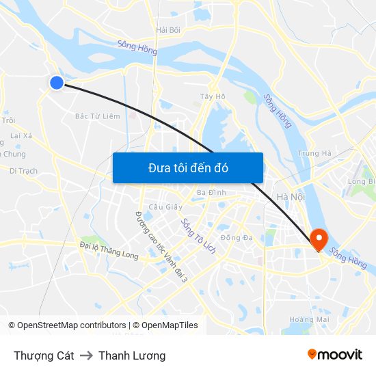 Thượng Cát to Thanh Lương map