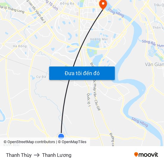 Thanh Thùy to Thanh Lương map