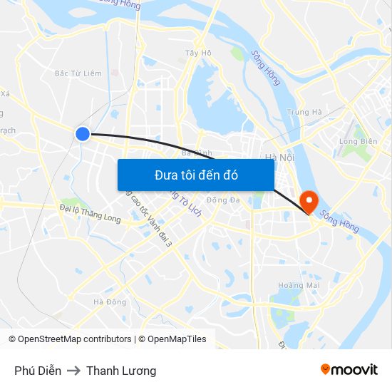 Phú Diễn to Thanh Lương map