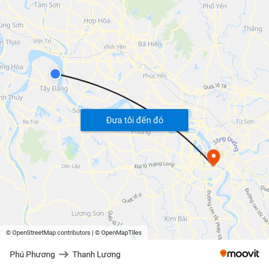 Phú Phương to Thanh Lương map