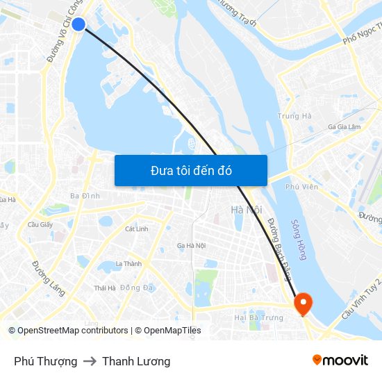 Phú Thượng to Thanh Lương map