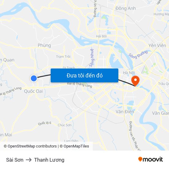 Sài Sơn to Thanh Lương map