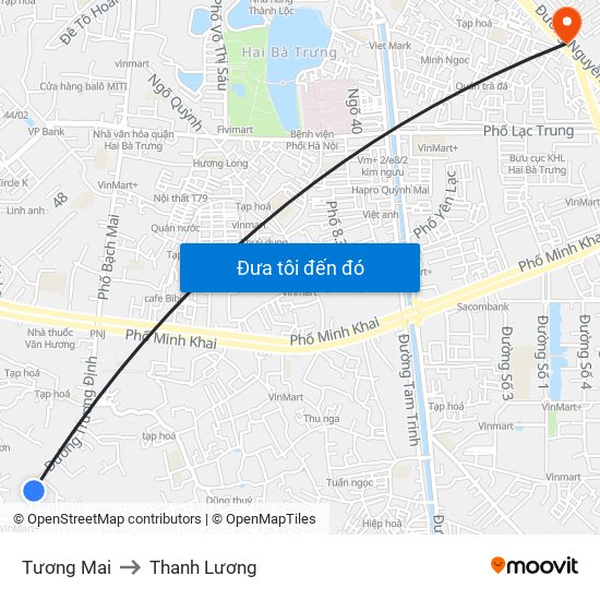 Tương Mai to Thanh Lương map