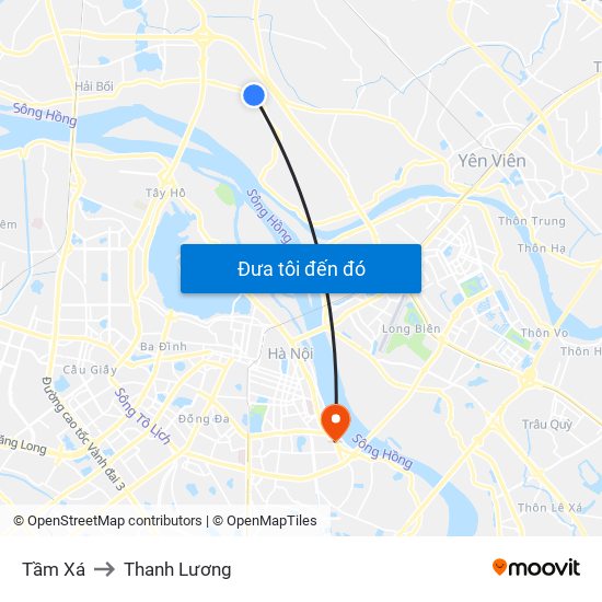 Tầm Xá to Thanh Lương map