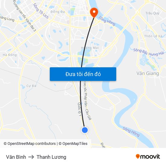 Văn Bình to Thanh Lương map