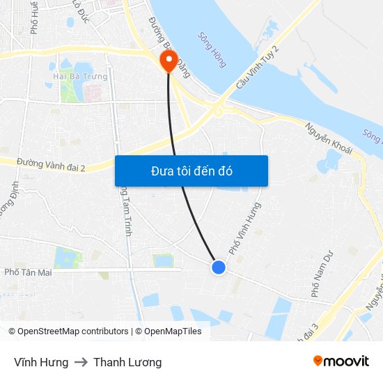 Vĩnh Hưng to Thanh Lương map