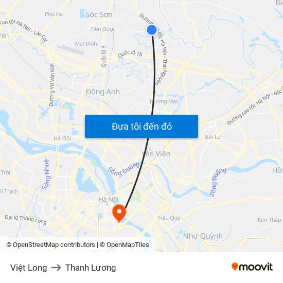 Việt Long to Thanh Lương map