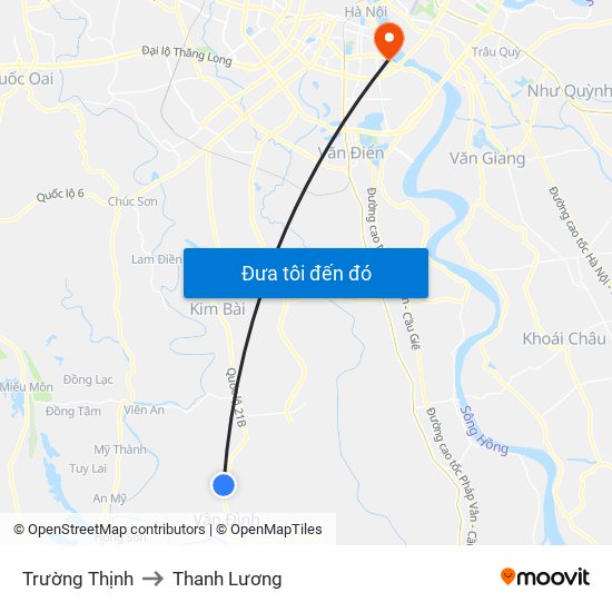 Trường Thịnh to Thanh Lương map