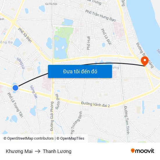 Khương Mai to Thanh Lương map