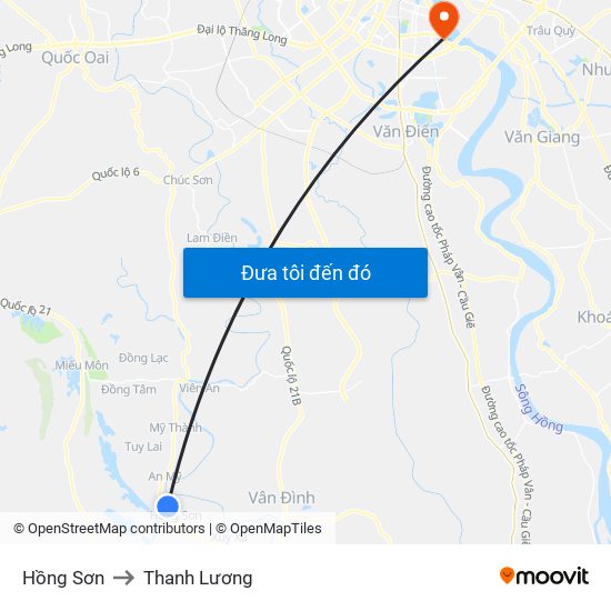 Hồng Sơn to Thanh Lương map