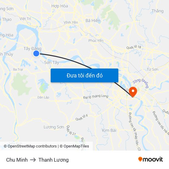 Chu Minh to Thanh Lương map