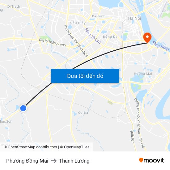 Phường Đồng Mai to Thanh Lương map