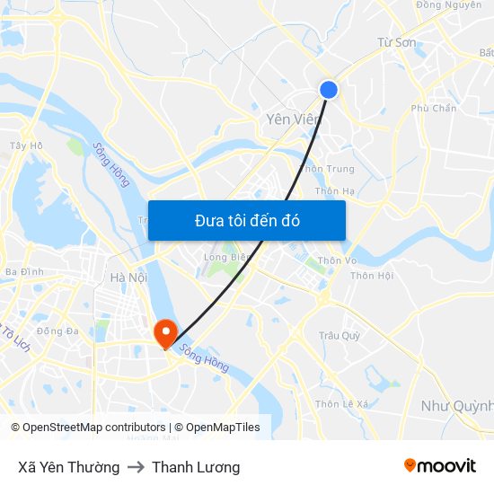 Xã Yên Thường to Thanh Lương map